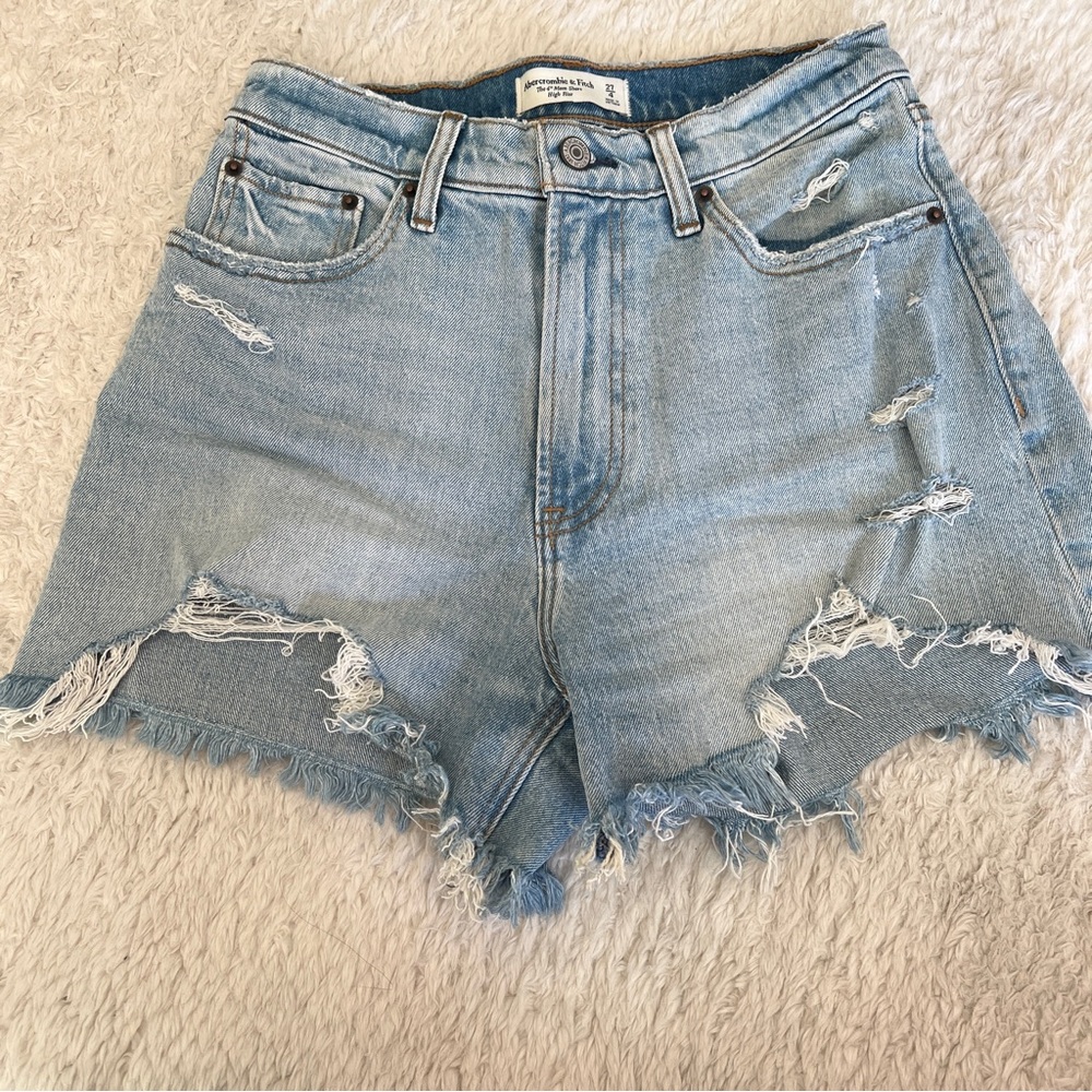 Abercrombie & Fitch Light Blue Jean Shorts - Picture 2 of 4